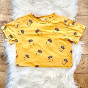 FRENCH PASTRY SIZE XS • french fry yellow crop top